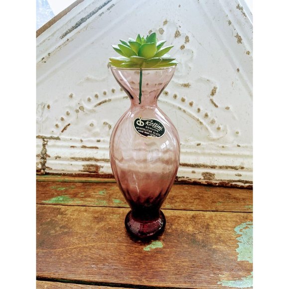Vintage Rosssini Italian Art Glass Vase Purple - Picture 2 of 8